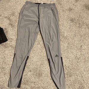 adidas gray zip up joggers mens size large